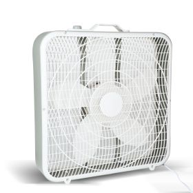 InfiniPower 20'' Box Fan, 3-Speed Cooling Table Fan with Aerodynamic Shaped Fan Blades, Convenient Carry Handle and Safety Grills
