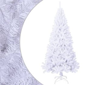 Artificial Christmas Tree with Thick Branches White 6 ft PVC