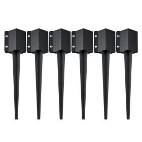 VEVOR Fence Post Anchor Ground Spike, 6 Pack 24 x 4 x 4 Inches Outer Diameter (Inner Diameter 3.5 x3.5 Inches)