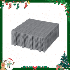 12 x 12 Inch Gray Interlocking Deck Tiles Plastic Waterproof Outdoor All Weather Anti-slip Bathroom Shower Balcony Porch Strong Weight Capacity U