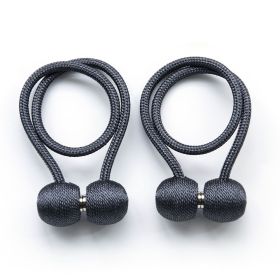 2Pcs Magnetic Curtain Ball Rods Accessoires Backs Holdbacks Buckle Clips Hook Holder Home Decor Tiebacks Tie Rope Accessory (Color: DARK GREY)