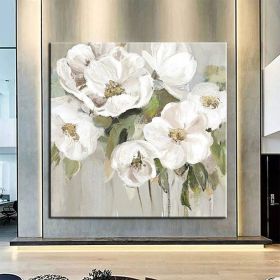 Hand Painted Oil Painting Wall Art Flower Modern Abstract Living Room Hallway Bedroom Luxurious Decorative Painting (size: 70x70cm, Style: 01)