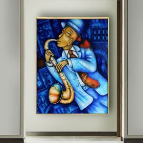 Hand Painted Oil Painting Abstract Wall Painting- musician Portrait Oil Painting On Canvas - Wall Art Picture -Acrylic Texture Home Decor (size: 90x120cm, Style: 01)