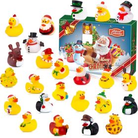 Advent Calendar 2024 - Rubber Ducks for Boys, Girls, Kids, and Toddlers - Rubber Ducky Bath Toy - Creative Christmas Gifts - Perfect for Decorati (Color: Normal)